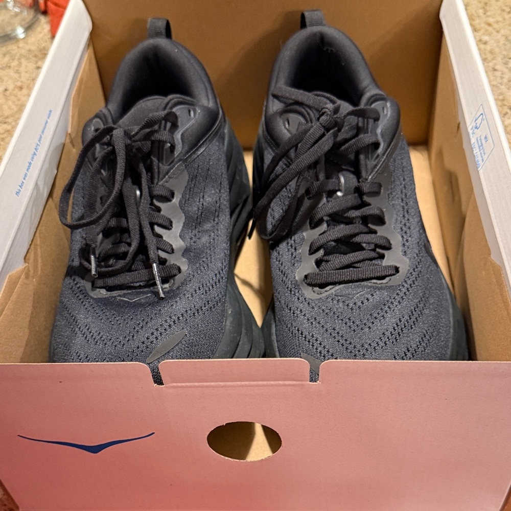 Hoka Bondi 8 Men's Running Shoes Black/Black Size 9.5D | NWOT - Picture 4 of 6